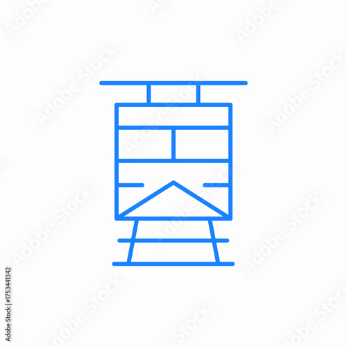 train front view icon sign vector