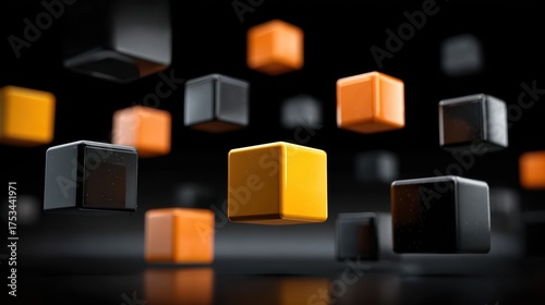 Skills Matrix. Cubic Design Banner with Black Cubes Representing Career Competence