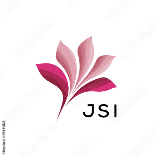   Stylish Botanical Branding Icon, JSI Later Logo, Creative Minimal Nature Logo, Gradient Petal Logo Concept,
