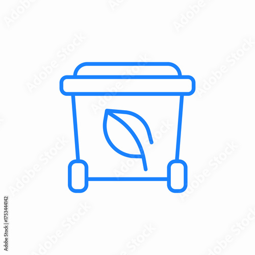 leaf bin icon sign vector