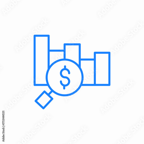 monitor financial statistics icon sign vector