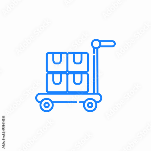 multiple box trolley icon sign vector