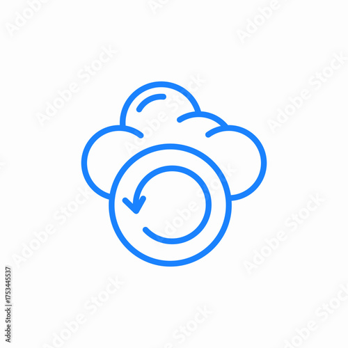 refresh cloud icon sign vector