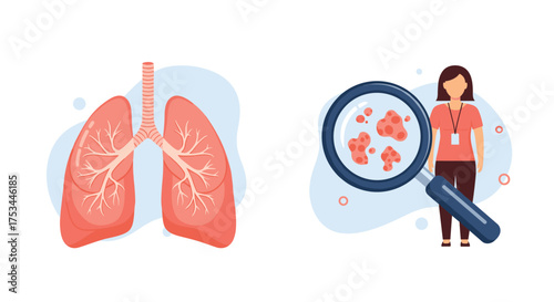 Examining the human lungs for potential signs of disease under magnification.