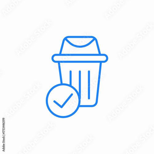 trash bin approved icon sign vector