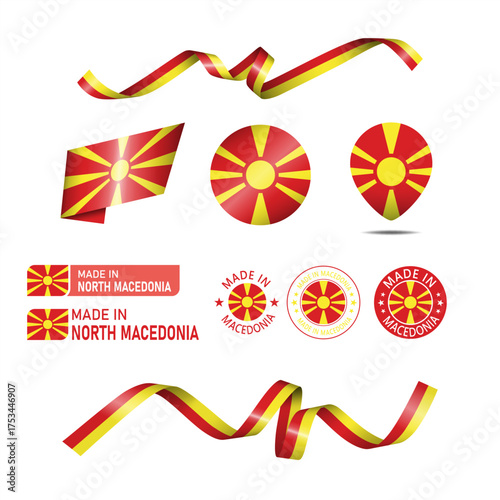 north macedonia flags mega set