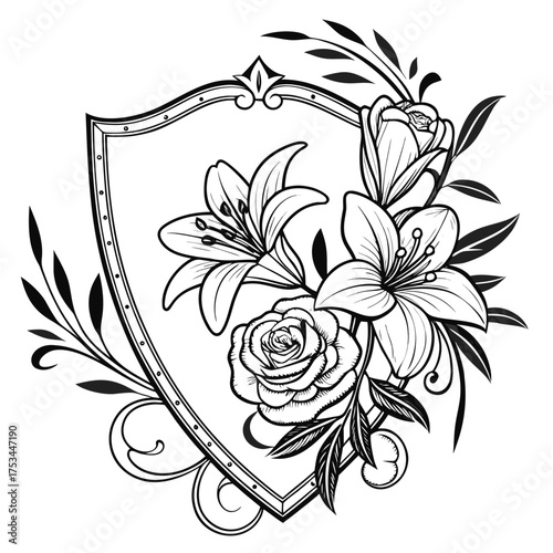 A beautifully balanced vector crest design featuring intertwined elements suitable for emblems logos and decorative applications