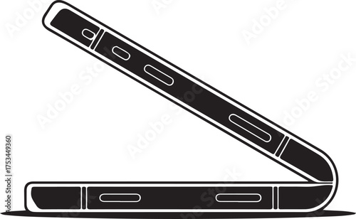Foldable Smartphone Side and Fold Concept Vector – Innovation Technology Outline