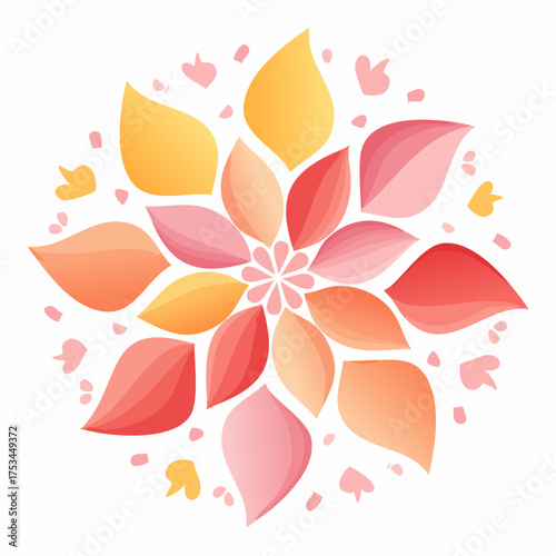 Wallpaper Mural Delicate floral arrangement with pink and orange petals artistic design. Torontodigital.ca