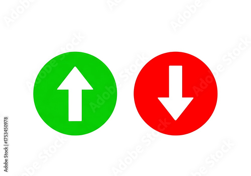 Free Download Two directional arrows one green pointing up and one red pointing down isolated on transparent background - GFXLoad