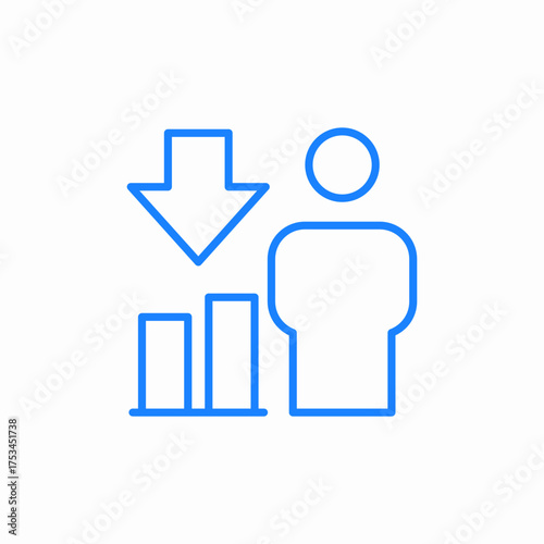 businessman decrease icon sign vector
