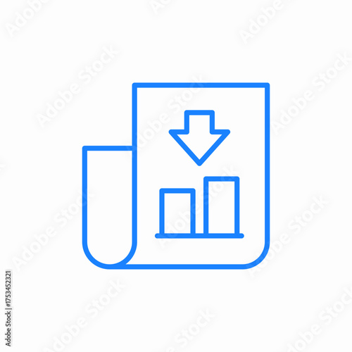 economic drop icon sign vector