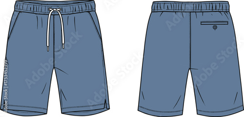 shorts fashion apparel garment clothing outfit textile fabric illustration vector template design sketch pattern style art flat drawing technical casual sporty