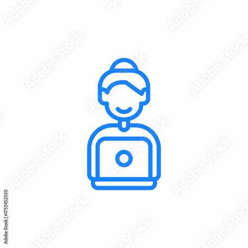 laptop user icon sign vector