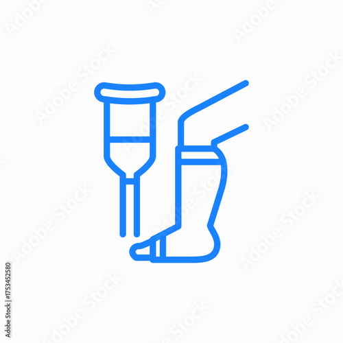 leg injury icon sign vector