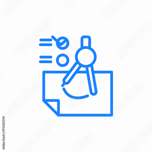 math compas drawing icon sign vector
