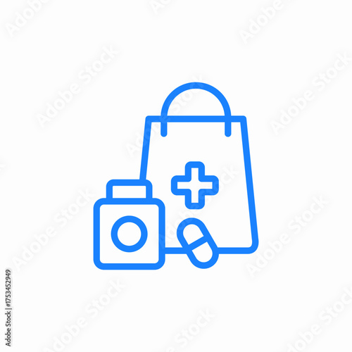 medicines pills bag icon sign vector
