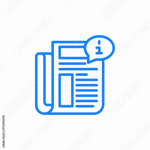 newspaper information icon sign vector