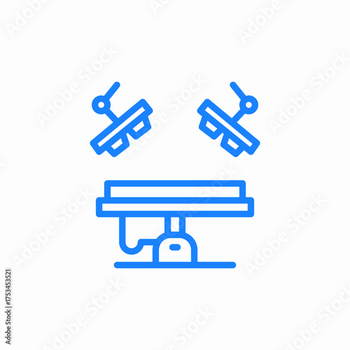 operating table hospital icon sign vector