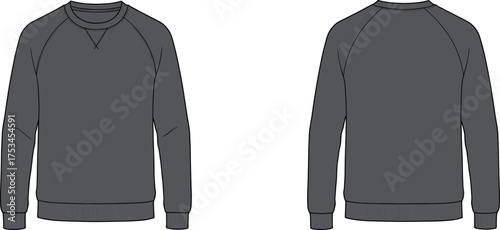 sweatshirt crewneck fashion apparel garment clothing outerwear sportswear textile fabric illustration vector template design sketch pattern style art flat drawing technical