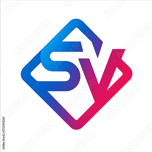 Modern abstract sv logo design with gradient colors