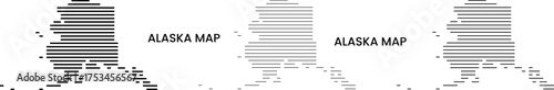 Alaska infographic horizontal line shape vector map.