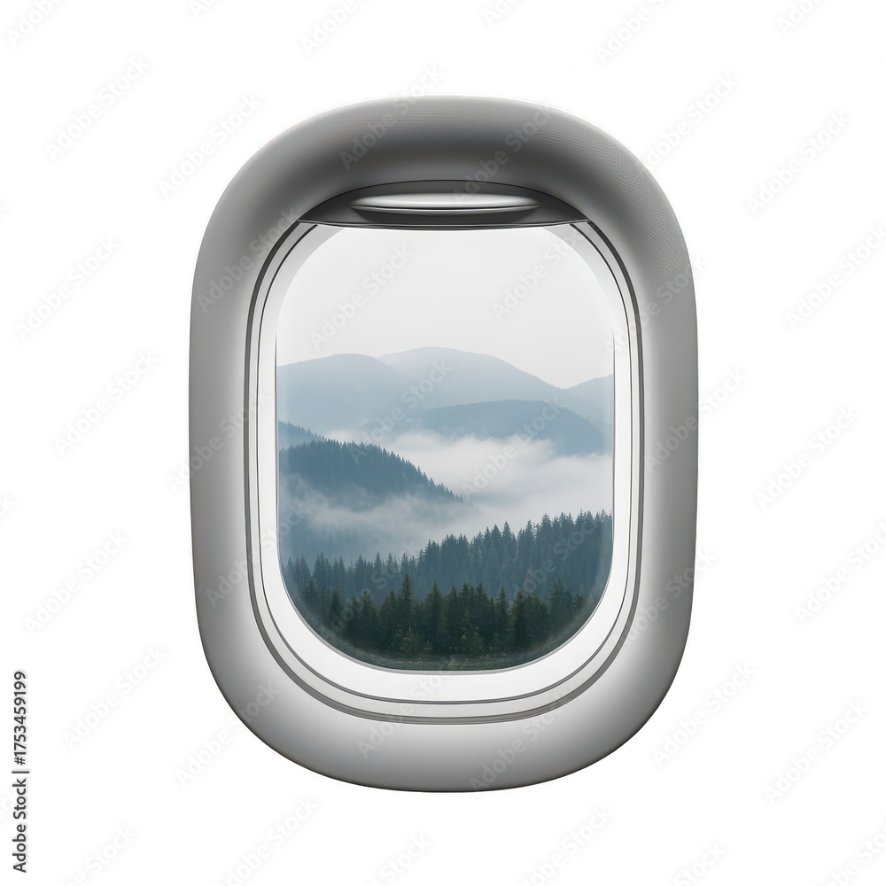 Fototapeta premium Mountains through Airplane Window