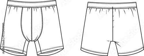 underwear boxers briefs fashion apparel garment clothing outfit textile fabric illustration vector template design sketch pattern style art flat drawing technical