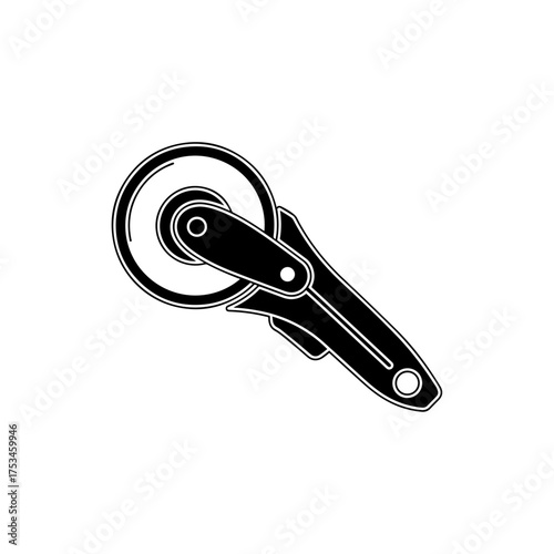 Rotary Cutter Icon Flat Black Vector Silhouette