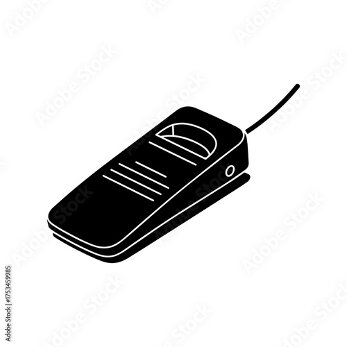 Sewing Machine Foot Pedal Icon Flat Black Vector