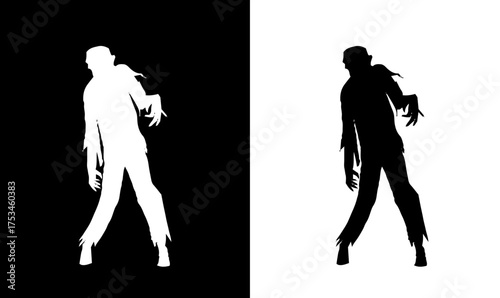 Frankenstein monster silhouette vector illustration. Halloween monster silhouette black, Halloween, monster silhouette vector illustration, Frankenstein monster black silhouette vector, illustration,