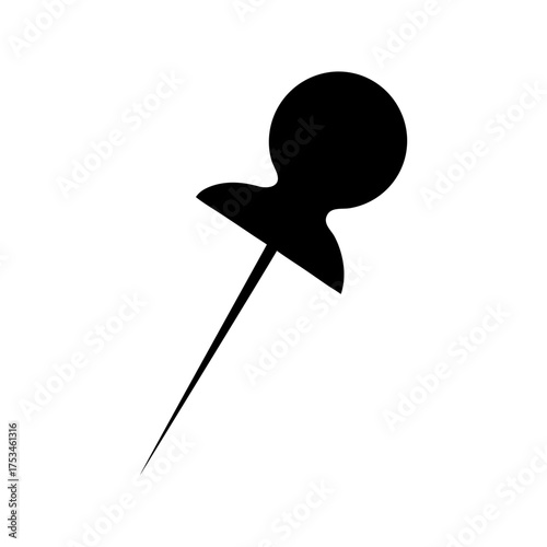 Minimal Sewing Pin Silhouette Clean Mini Needle Icon Simple Tailor Tool Vector Illustration with White Background