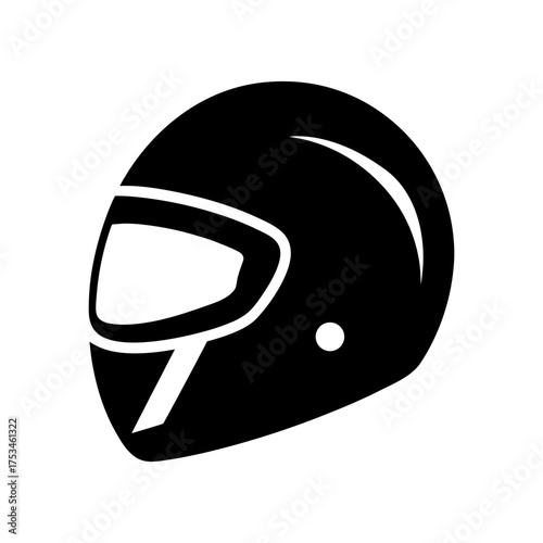Minimal Racing Helmet Silhouette Clean Motorsport Icon Elegant Safety Gear Vector Illustration with White Background
