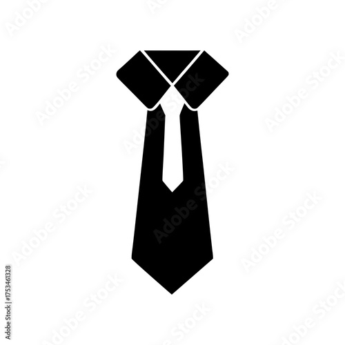 Minimal Tie Front View Silhouette Elegant Business Accessory Clean Vector Illustration with White Background