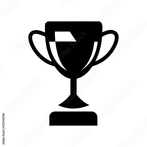 Minimal Trophy Cup Silhouette Elegant Award Symbol Clean Vector Illustration with White Background