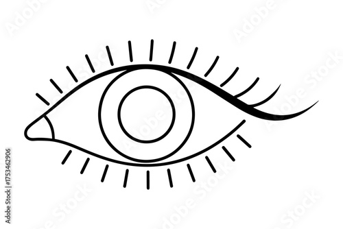 eye icon vector illustration,
Line Drawing of a Human Eye,
Elegant Black Continuous Line Art on White