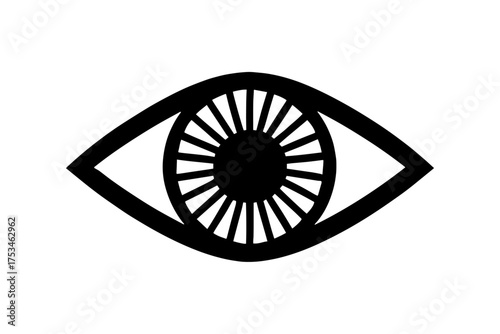 Symmetrical Eye Illustration,
Bold Black and White Minimalist Line Art
