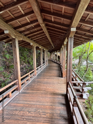 Wooden covered walkway