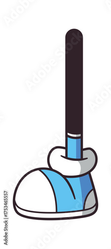 Billede på lærred Standing foot of comic personage