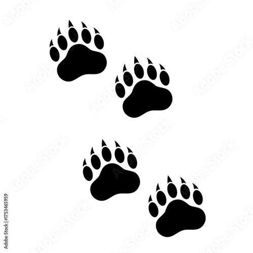 Bear Paw print silhouette image