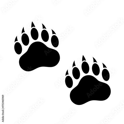 Bear Paw print silhouette image