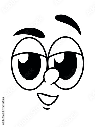 Cartoon comic cartoon face frowning