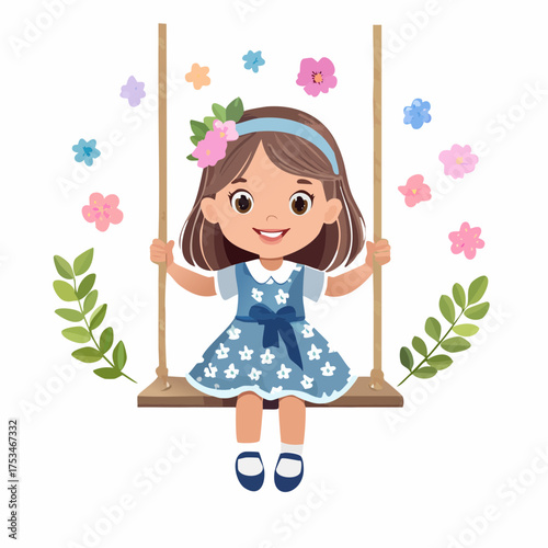 Kleines Mädchen auf einer Schaukel