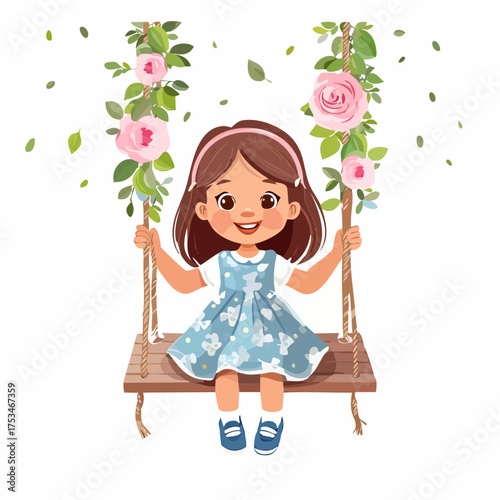 Kleines Mädchen auf einer Schaukel