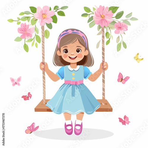 Kleines Mädchen auf einer Schaukel