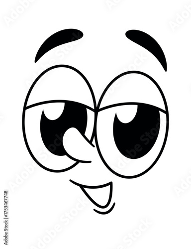 Funny comic face cute emoji