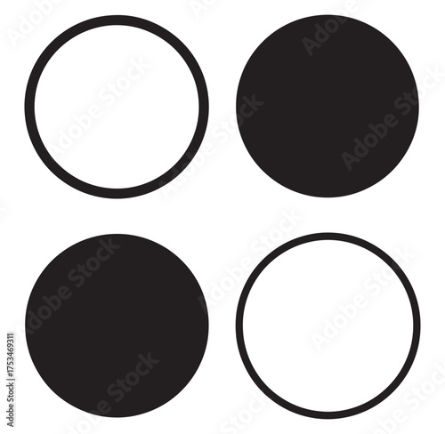 Black and white circles illustration graphic design perfect for abstract pattern and background usage