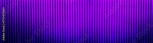 Neon Purple Wood slat background use as banner in panorama long view. Violet wooden wall texture , seamless pattern. Modern ribbed wooden texture for design and decoration.