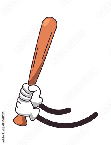 Comic arms holding baseball bat