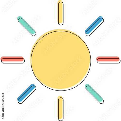 Colorful Cartoon Sun Shape Vector Collection